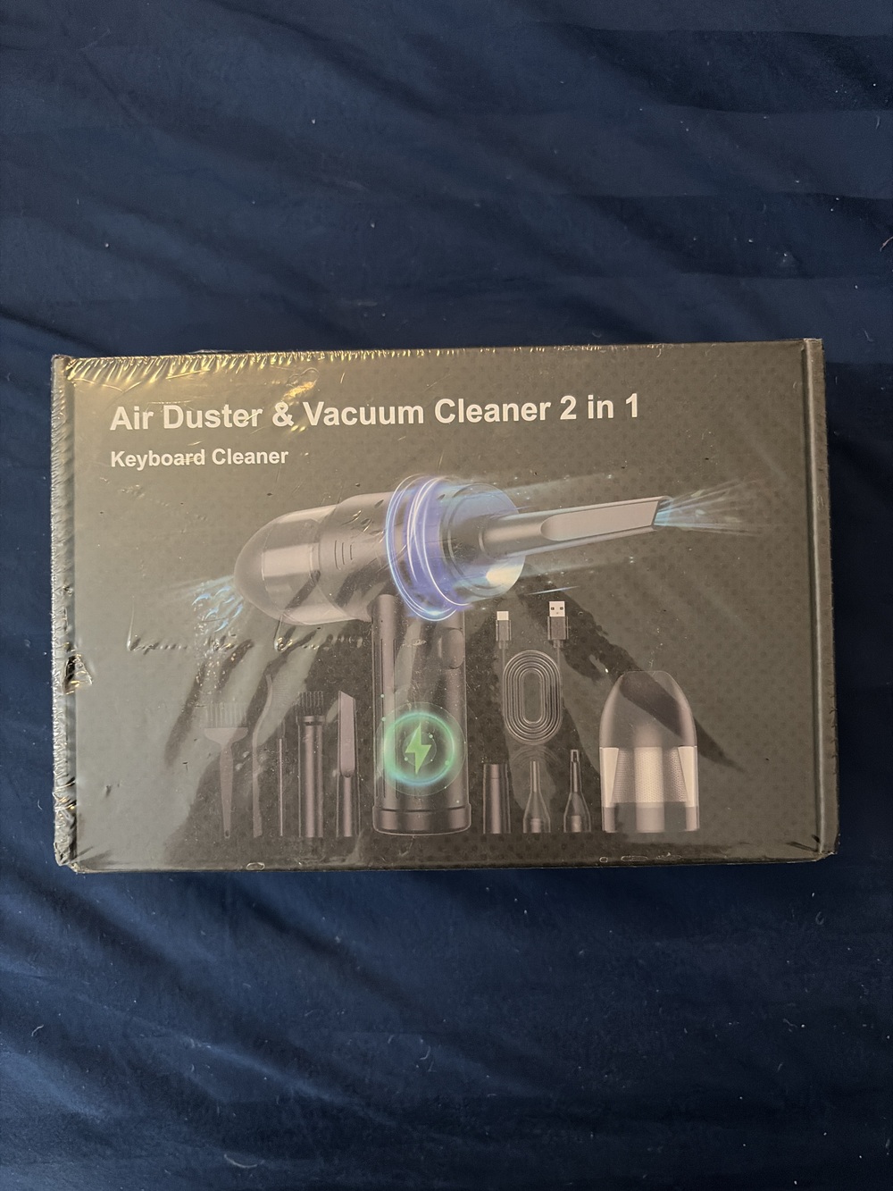 2-in-1 Air Duster & Vacuum Cleaner Keyboard Cleaning Kit - Black